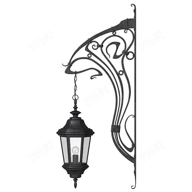 Modern Outdoor Wall Light 3D model image 1