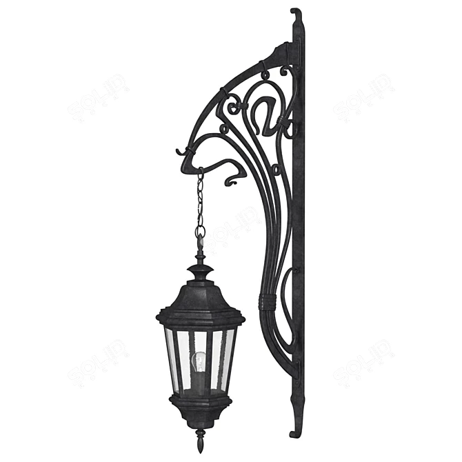 Modern Outdoor Wall Light 3D model image 2