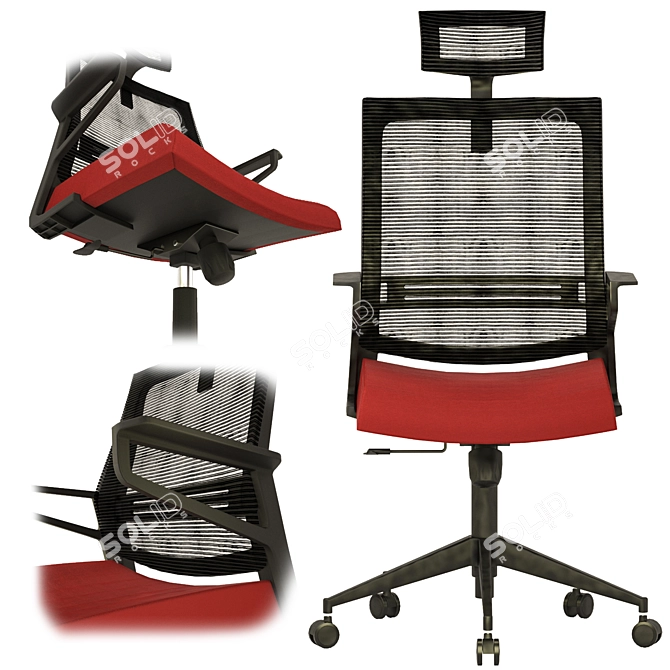 3D Office Chair Set: Stylish Designs 3D model image 2