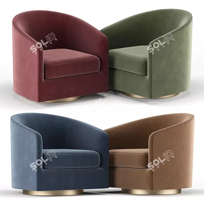 Gavyn Swivel Armchair: Modern Comfort 3D model image 1