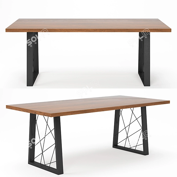 Modern Dining Table Set 3D model image 4