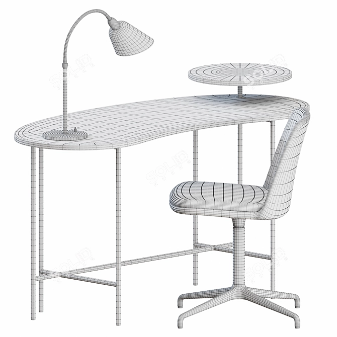 Modern Office Set: Rely HW14, Palette JH9 Desk, Bellevue AJ8 Table lamp 3D model image 3
