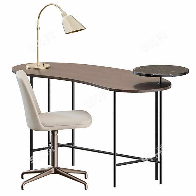 Modern Office Set: Rely HW14, Palette JH9 Desk, Bellevue AJ8 Table lamp 3D model image 4