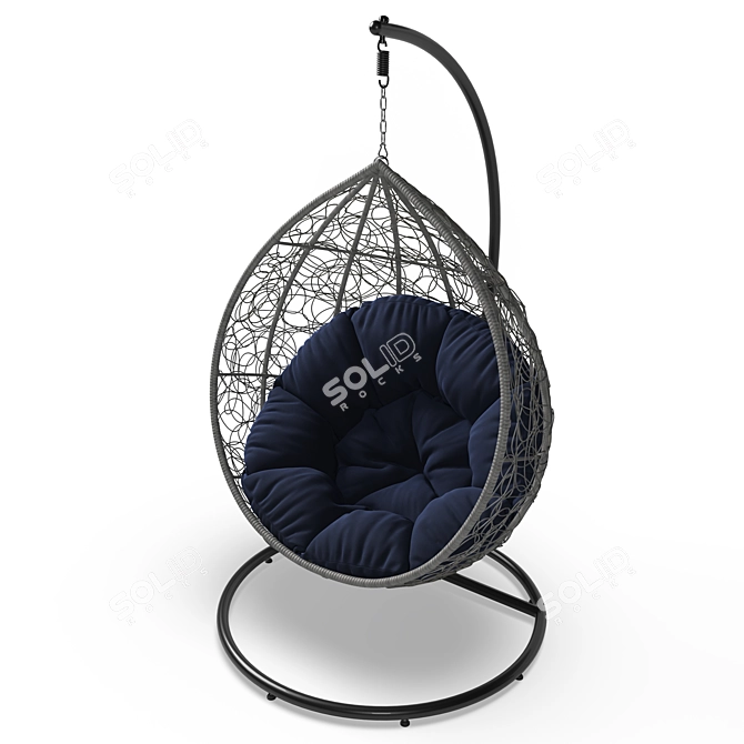 Cozy Cocoon Chair: Stylish Comfort in Compact Design 3D model image 1