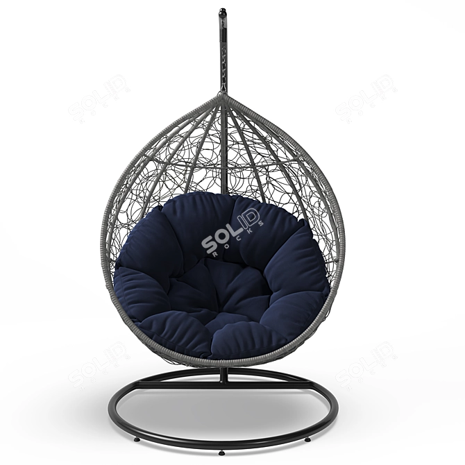 Cozy Cocoon Chair: Stylish Comfort in Compact Design 3D model image 2