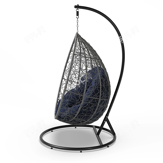 Cozy Cocoon Chair: Stylish Comfort in Compact Design 3D model image 3
