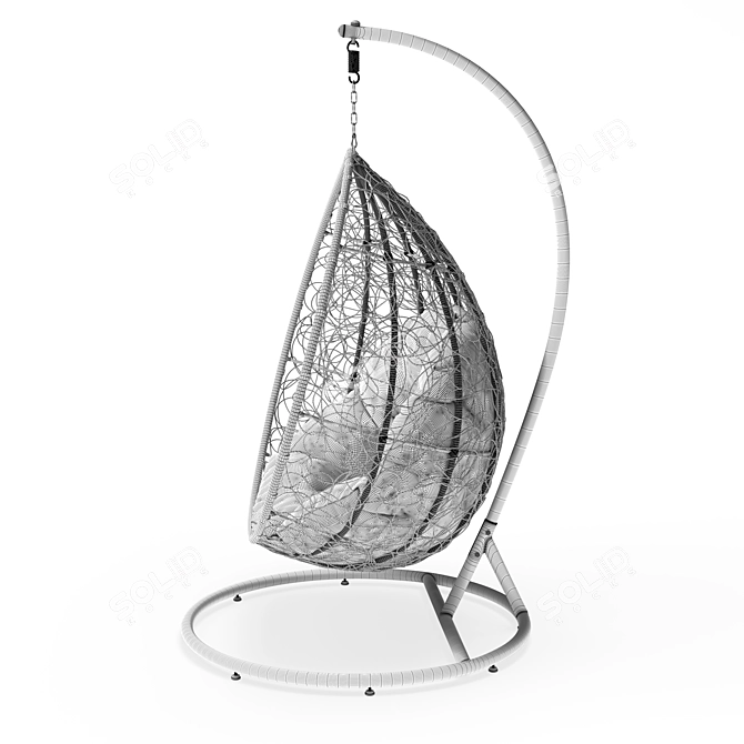 Cozy Cocoon Chair: Stylish Comfort in Compact Design 3D model image 5