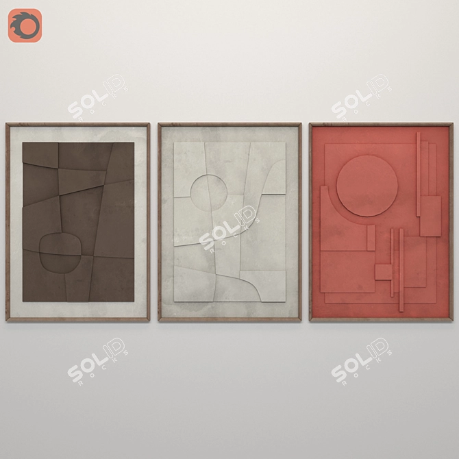 Elegant Art Frame Set 3D model image 3