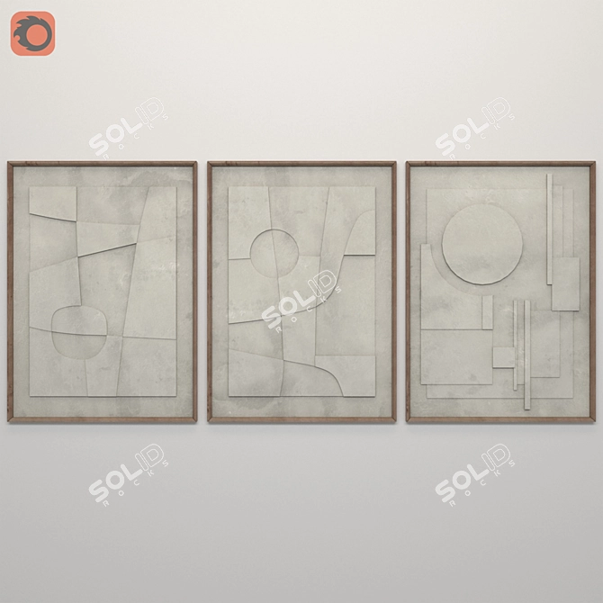 Elegant Art Frame Set 3D model image 4