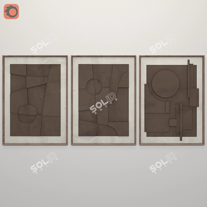 Elegant Art Frame Set 3D model image 5