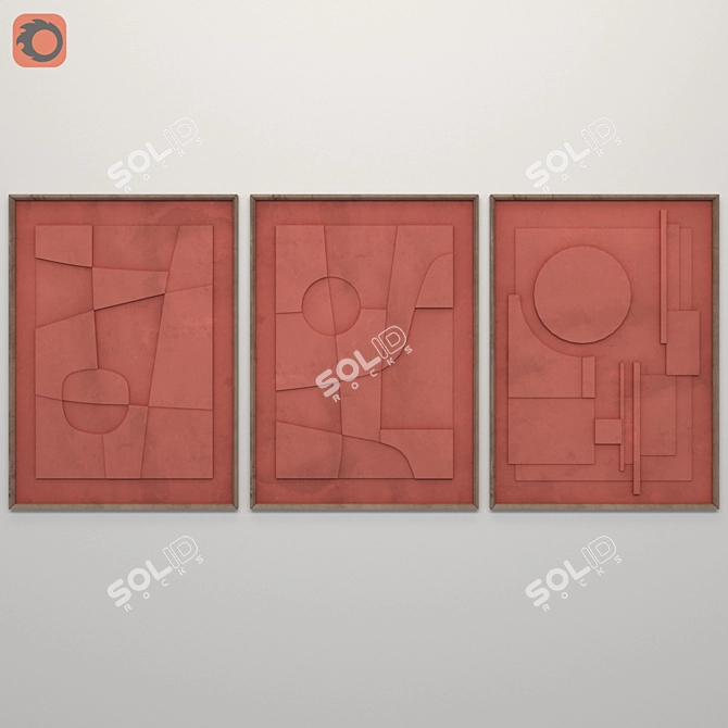 Elegant Art Frame Set 3D model image 6