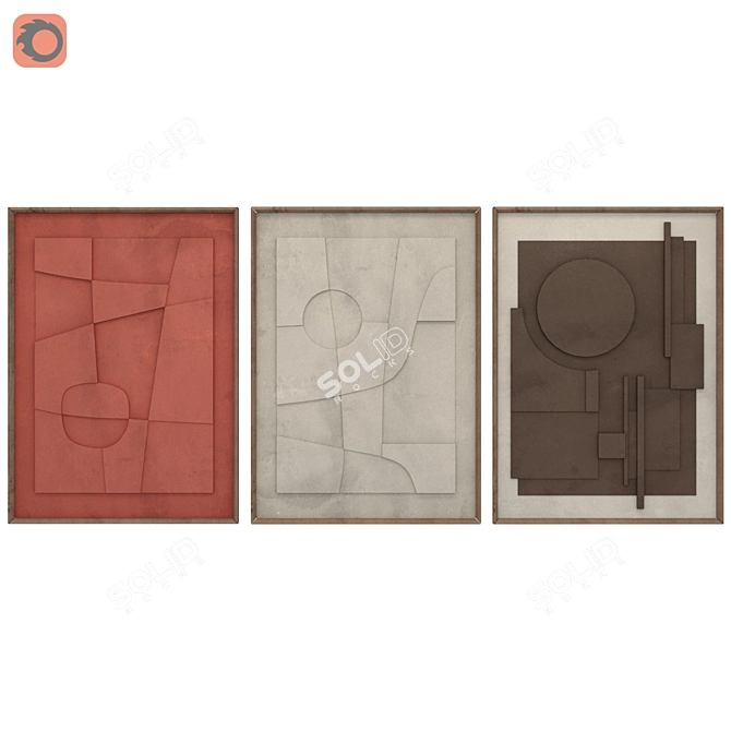 Elegant Art Frame Set 3D model image 7