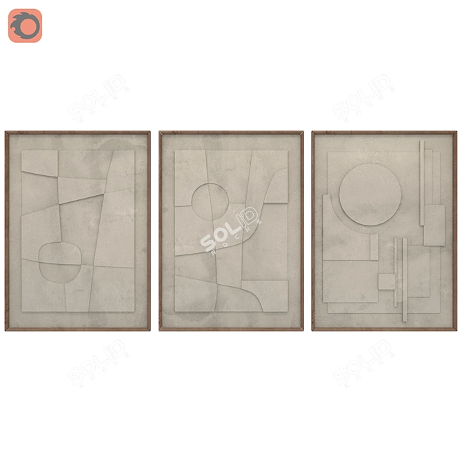 Elegant Art Frame Set 3D model image 8