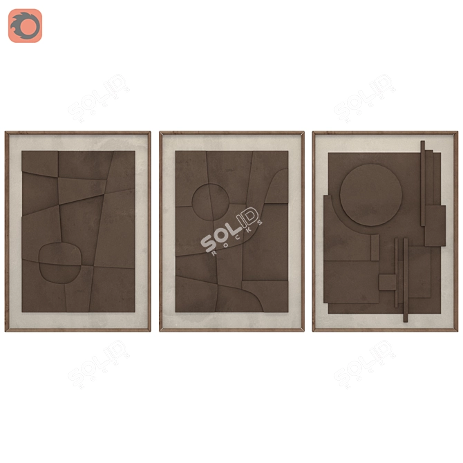 Elegant Art Frame Set 3D model image 1