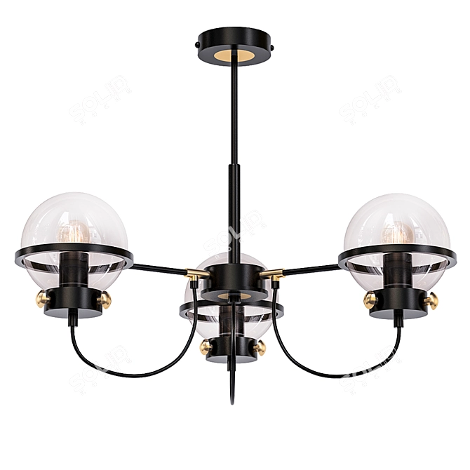 Vintage Industrial Pendant Light 3D model image 1