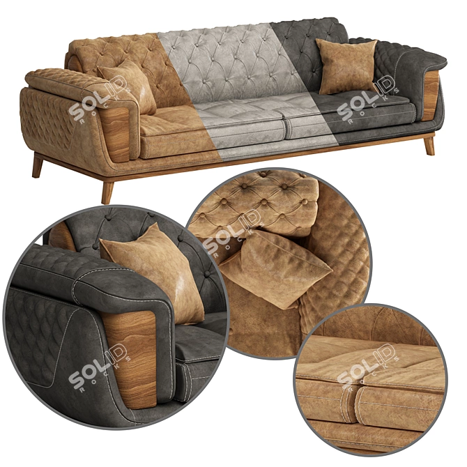 Star Triple Sofa | Modern Design, Comfortable 3D model image 3