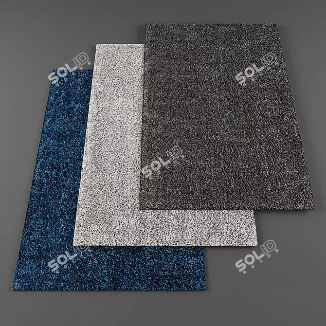 7-Piece Carpet Set with Textures 3D model image 1