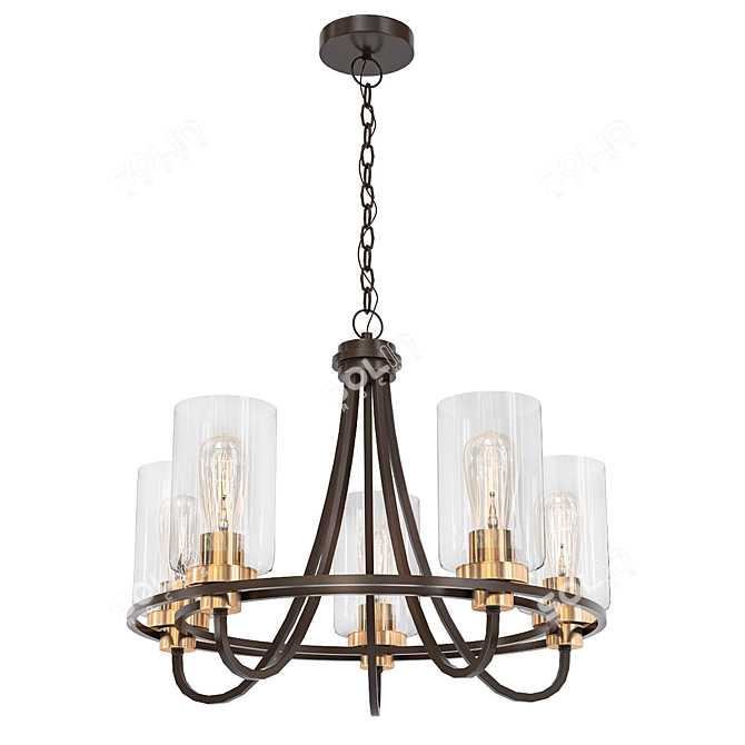 Elegant Oil-Rubbed Bronze Chandelier 3D model image 1