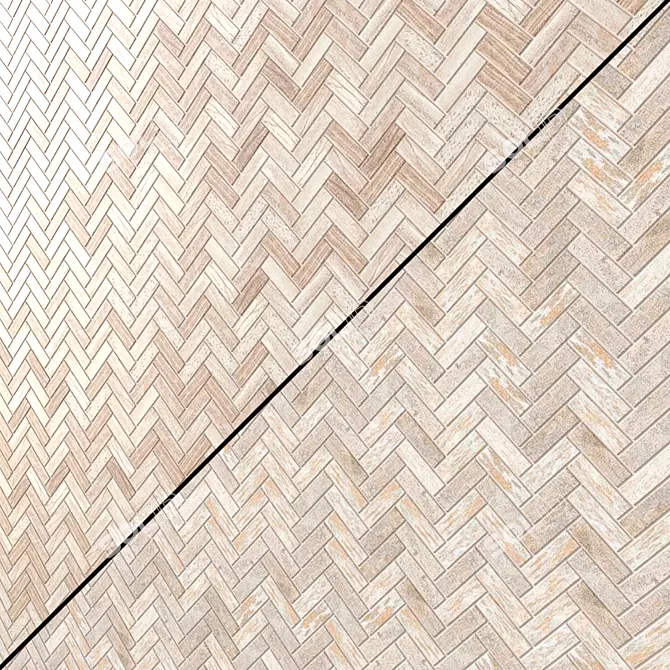 Inwood Herringbone Mosaic Tiles- 6 Stunning Colors! 3D model image 1