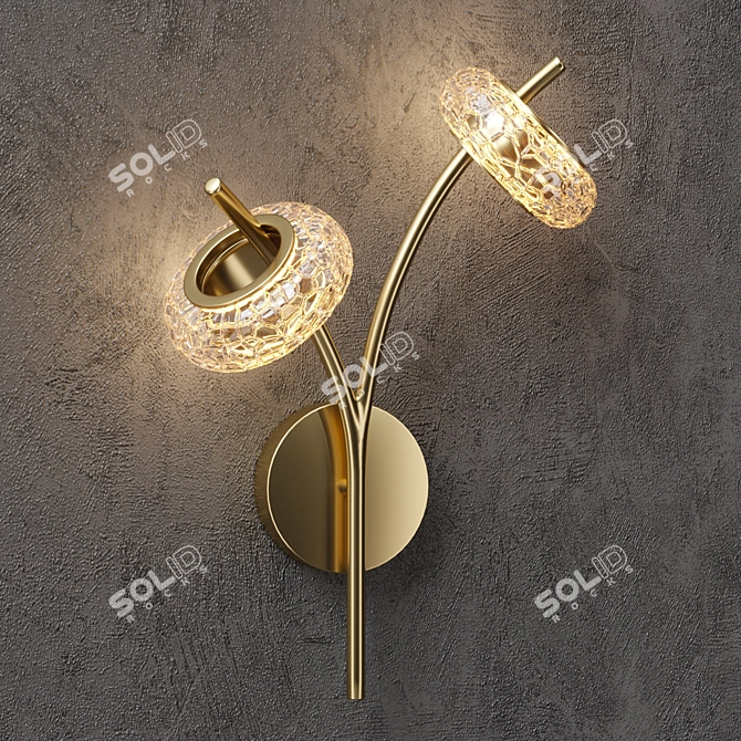 Elegant Brass Wall Sconce 3D model image 1