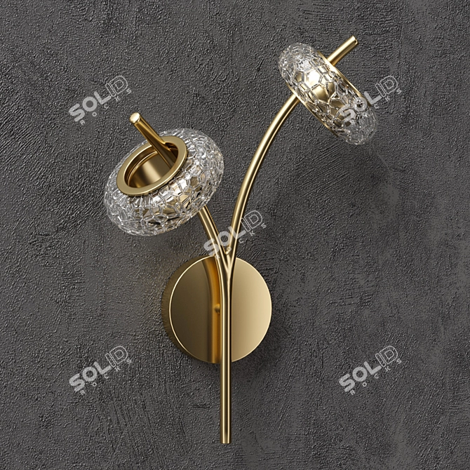 Elegant Brass Wall Sconce 3D model image 2