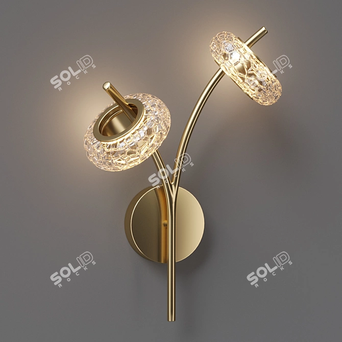 Elegant Brass Wall Sconce 3D model image 3