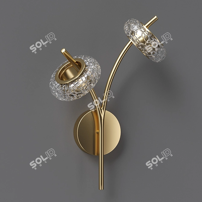 Elegant Brass Wall Sconce 3D model image 4