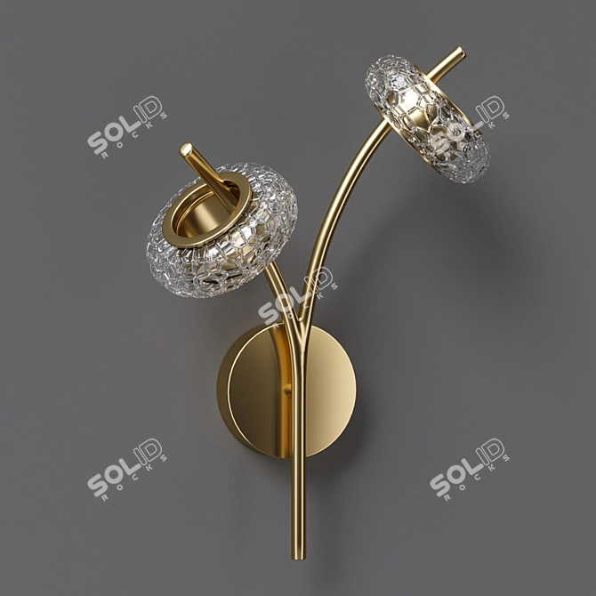 Elegant Brass Wall Sconce 3D model image 6