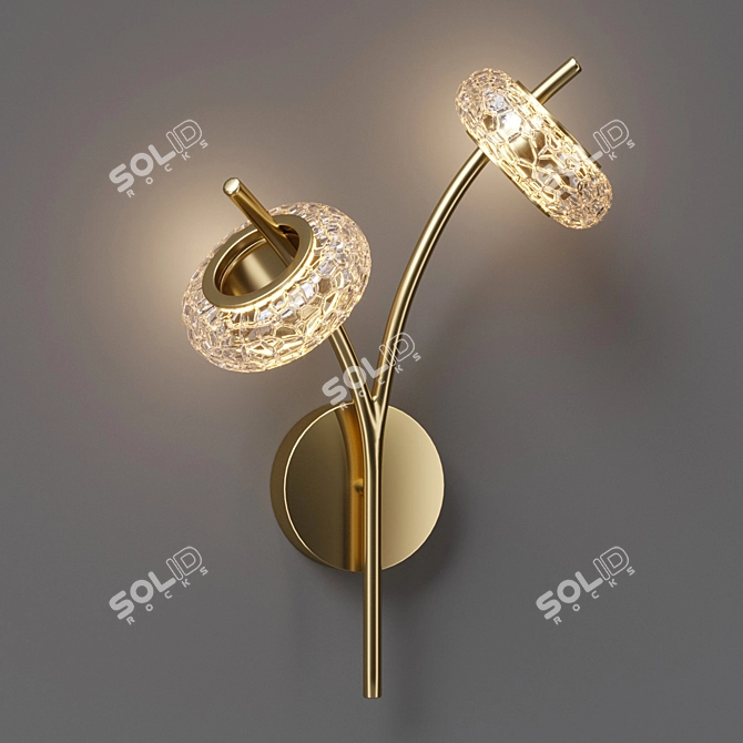 Elegant Brass Wall Sconce 3D model image 7