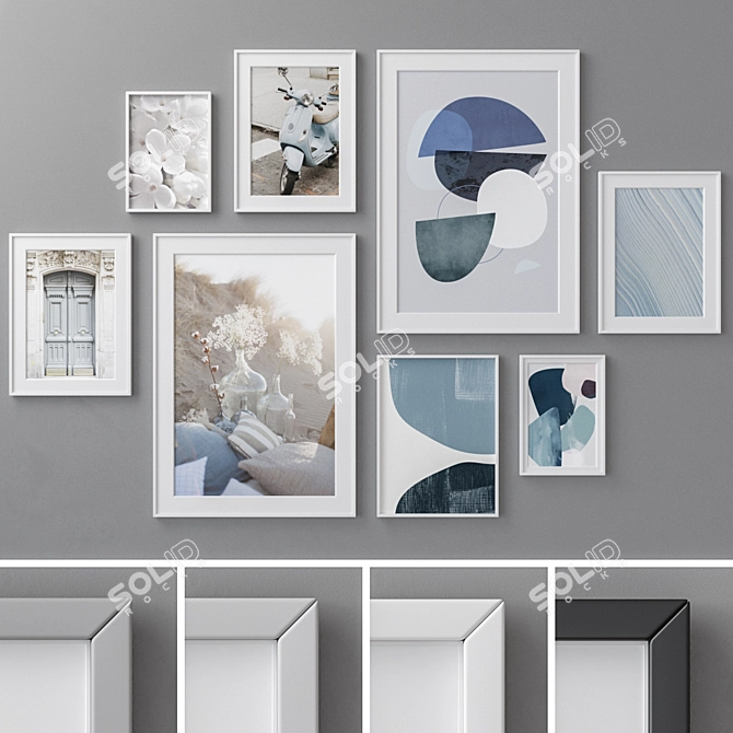 Modern Abstract Photo Frames Set 856 3D model image 1