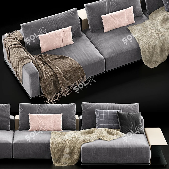 Sleek Westside Sofa by Poliform 3D model image 3