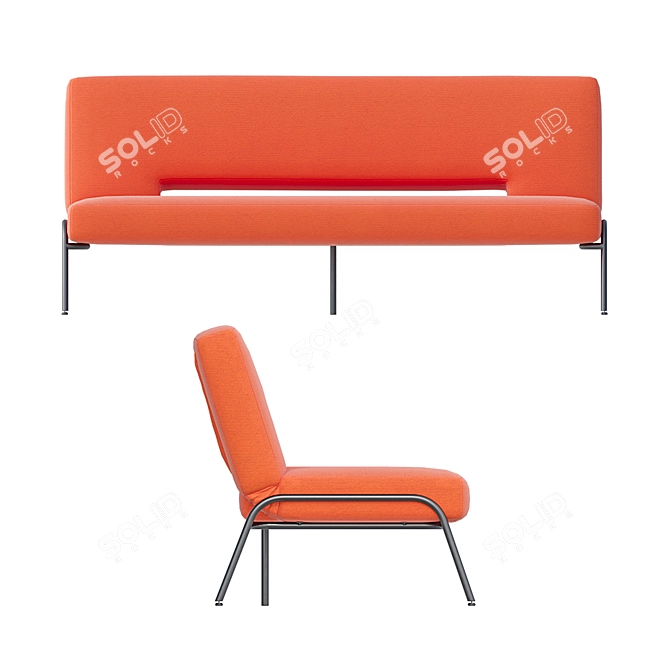 Modern Click Clack Sofa: Knox 3D model image 2