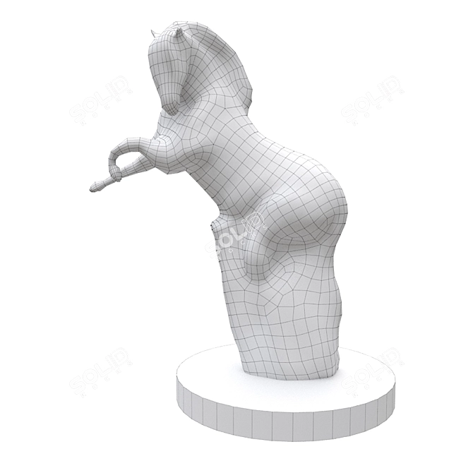 Equestrian Stone Sculpture 3D model image 4