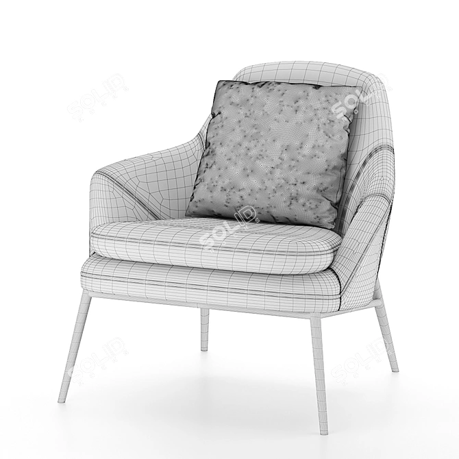 Elegant and Comfortable Armchair 3D model image 2