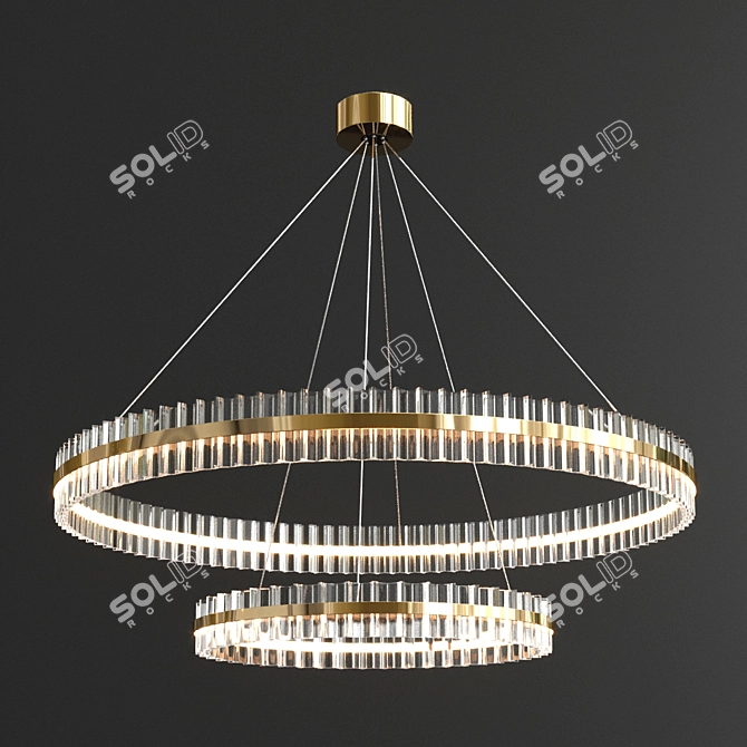 Elegant Saturno Chandelier - 3 Options 3D model image 4