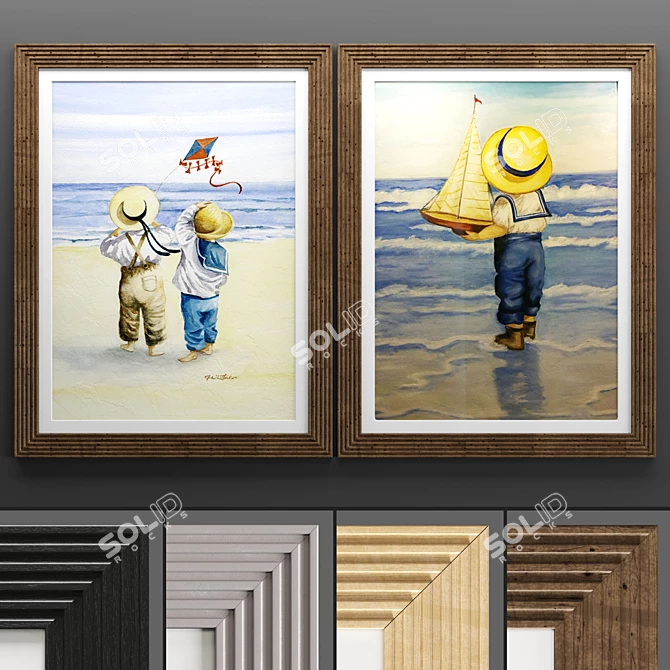 Modern Art Frame Set 625 3D model image 1