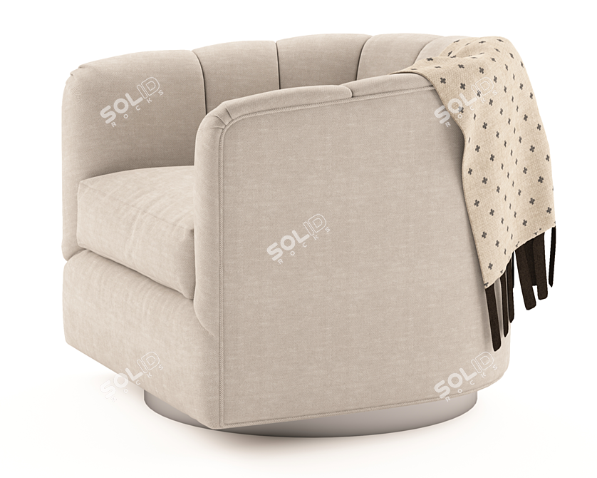 Elegant Lounge Armchair 3D model image 3
