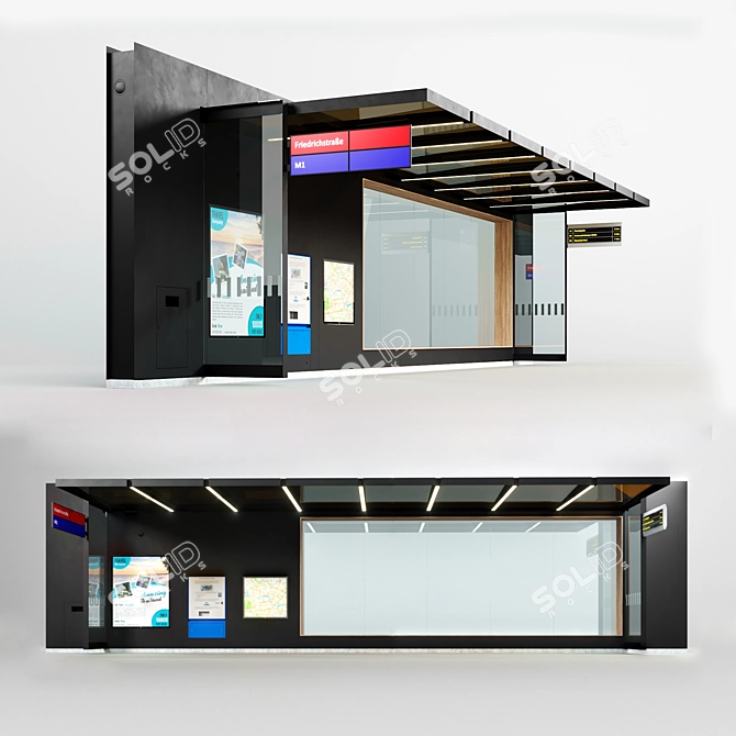 EuroTram Stop 3D model image 1