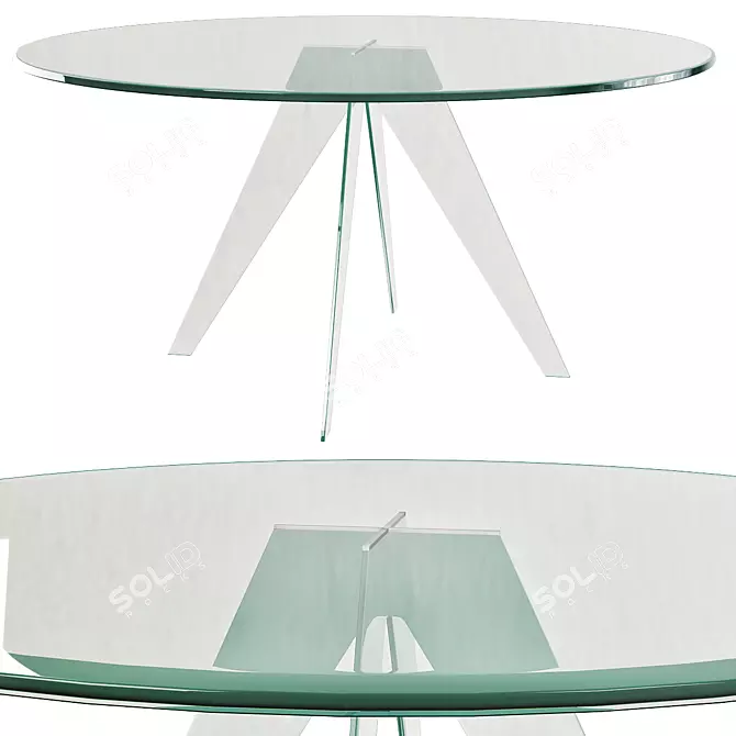 Elegant Alister Glass Table 3D model image 1