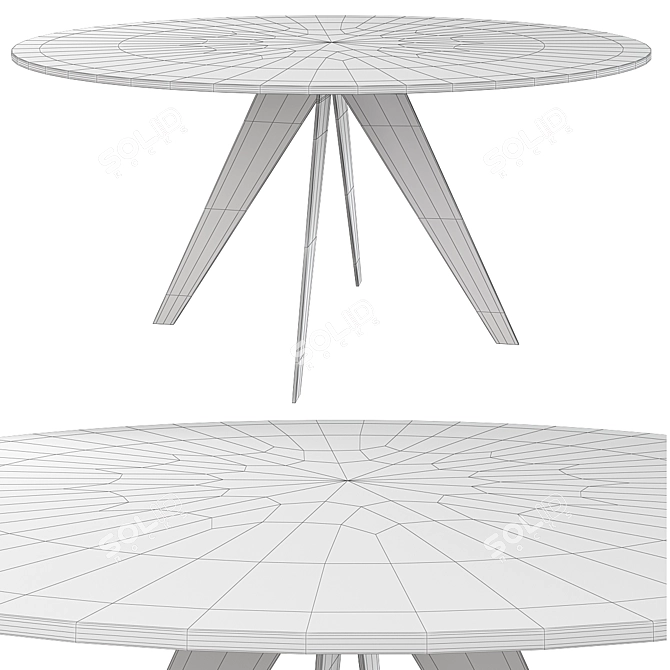 Elegant Alister Glass Table 3D model image 2