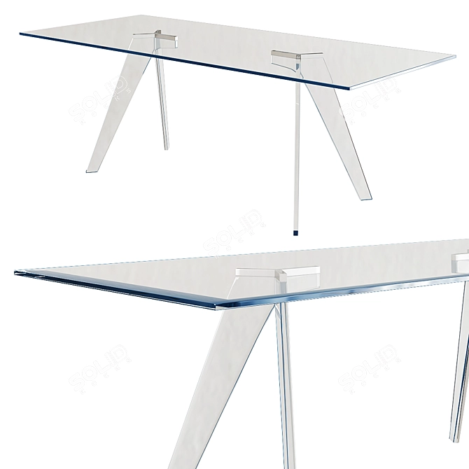 Sleek ALISTER Glass Table 3D model image 1