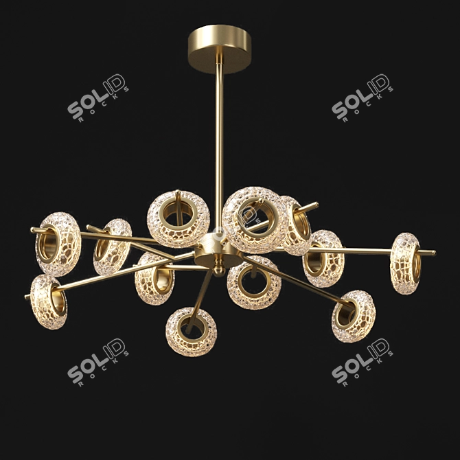 Elegant Metal and Glass Monaco Lamp 3D model image 4