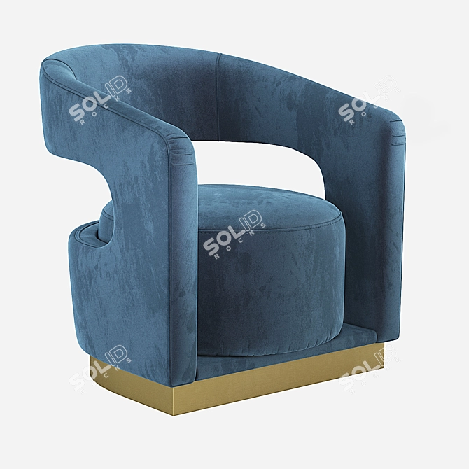 Ellen Accent Chair: Velvet Elegance 3D model image 1