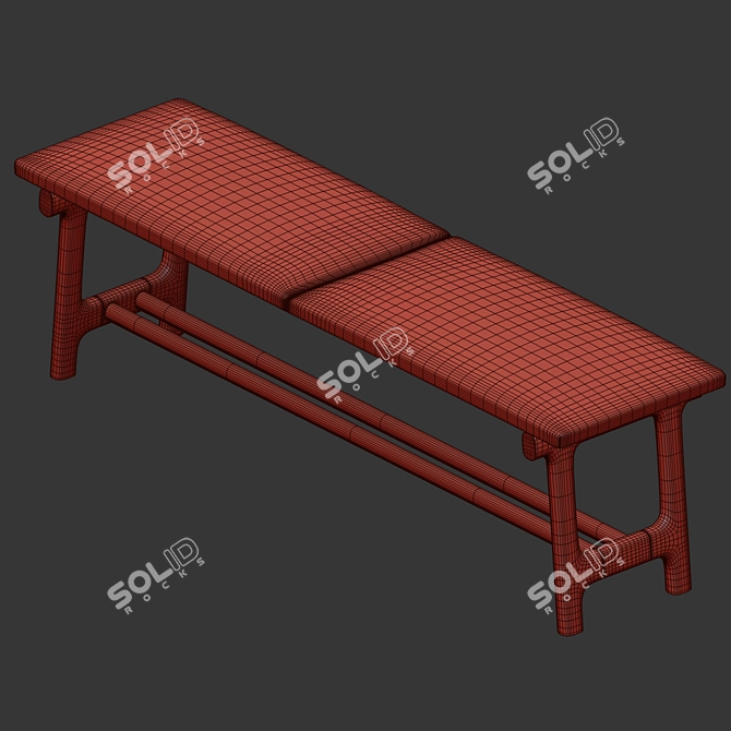 Sleek and Stylish Fushimi Bench 3D model image 3