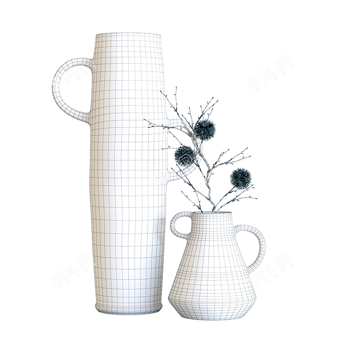 Elegant Crate & Barrel Vases 3D model image 2