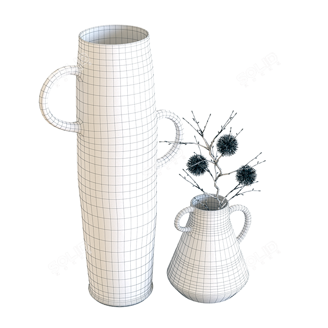 Elegant Crate & Barrel Vases 3D model image 4