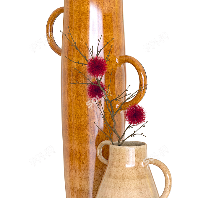 Elegant Crate & Barrel Vases 3D model image 5