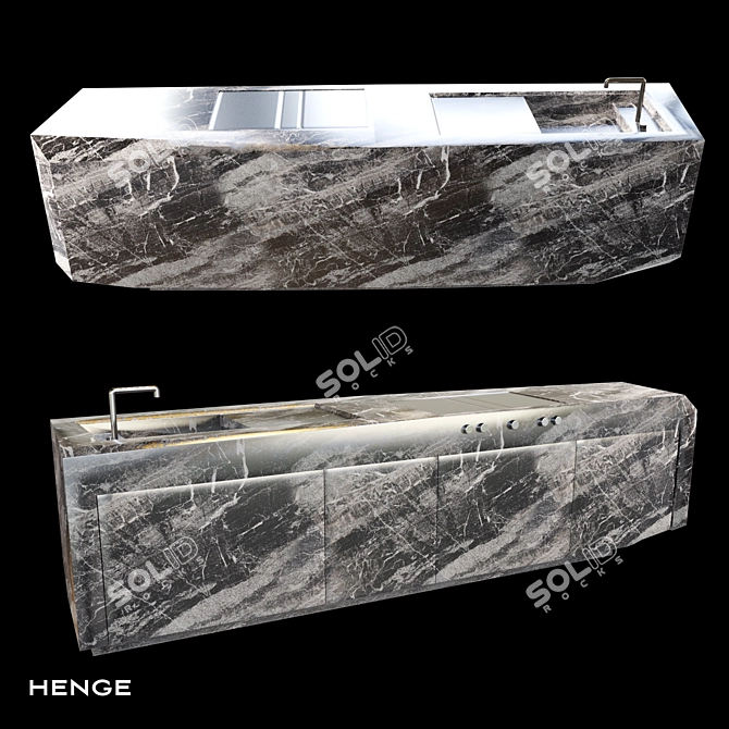 Modern Kitchen Island: Ozone L by Henge 3D model image 1