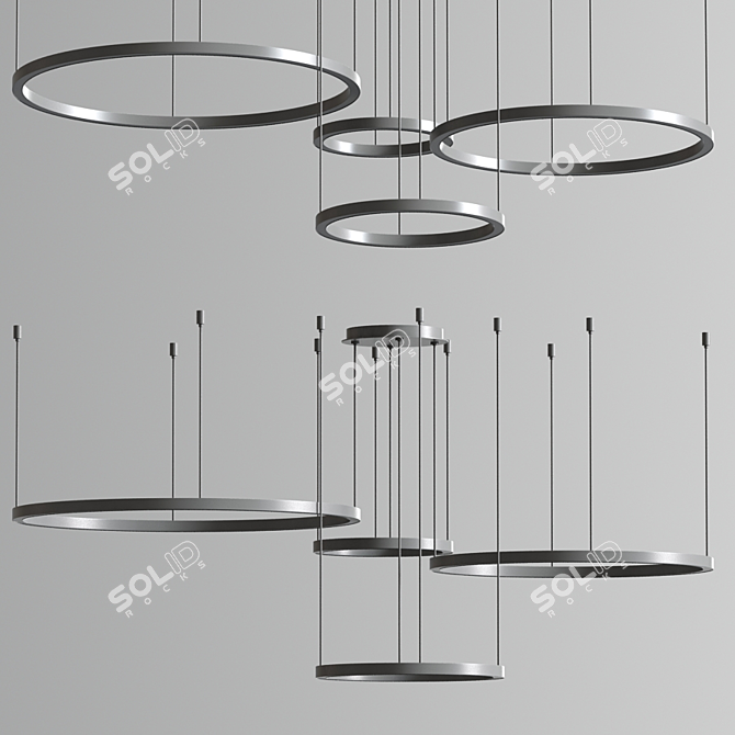 Elegant Melania Pendant: Modern Circular Design 3D model image 2
