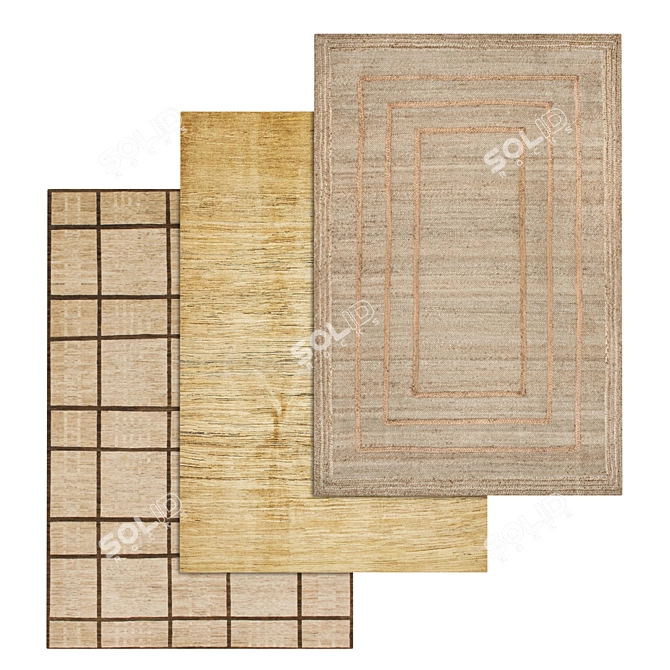 Luxury Carpet Set High-Quality Textures 3D model image 1